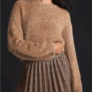 Anthropologie Tan Cowl Neck Sweater